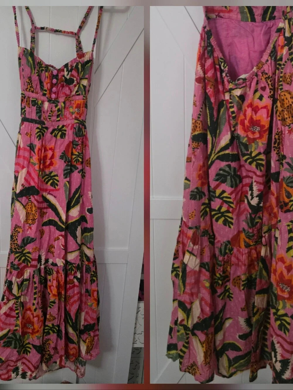 Farm Rio Pink Leopard Forest Mididress